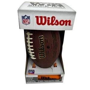 Wilson NFL Composite Leather Junior Football Set With Pump & Tee New